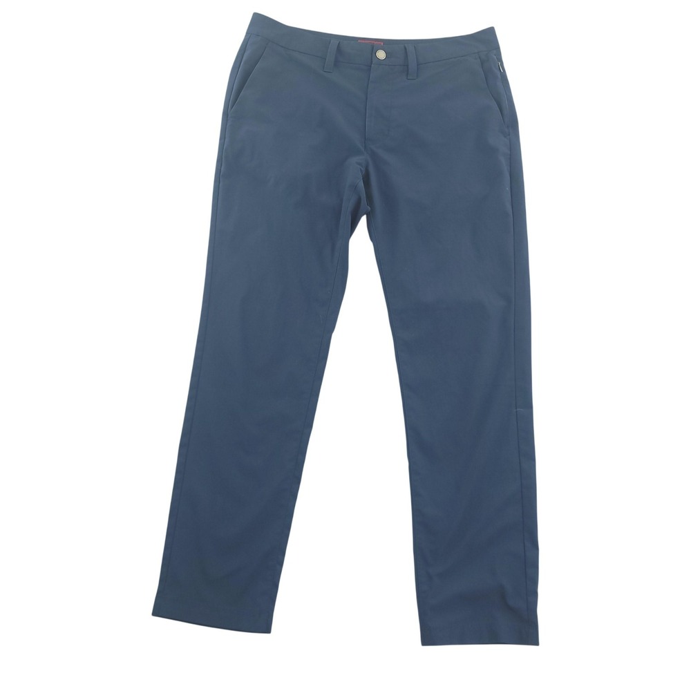 UNTUCKit Pants‎ Mens 32x30 Blue Chino Microfiber Polyester Straight Fit Casual